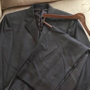 3 button black pinstripe suit